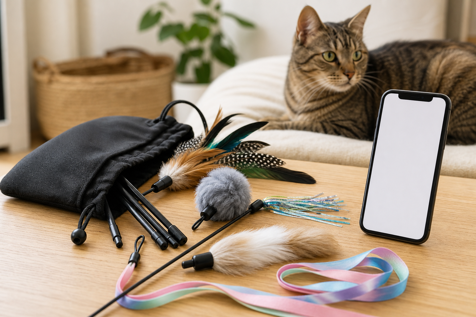 Unbranded cat wand toys and checkout checklist
