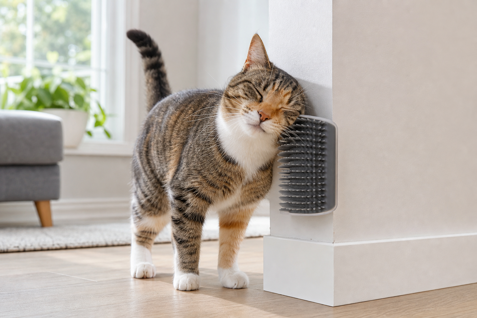 The Cat Self-Groomer Deal That Can Turn a Wall Into a Dirty Brush